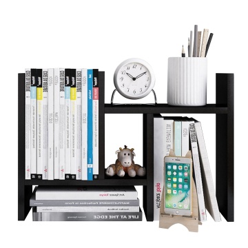 Desktop Organizer Office Storage Rack Adjustable Wood Display Shelf - Free Style Double H Display - True Natural Stand Shelf