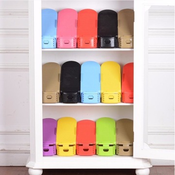 Portable Plastic Double Layer Nonslip Storage Shelf Shoe Slot Space Saver Shoe Rack Organizer Holder