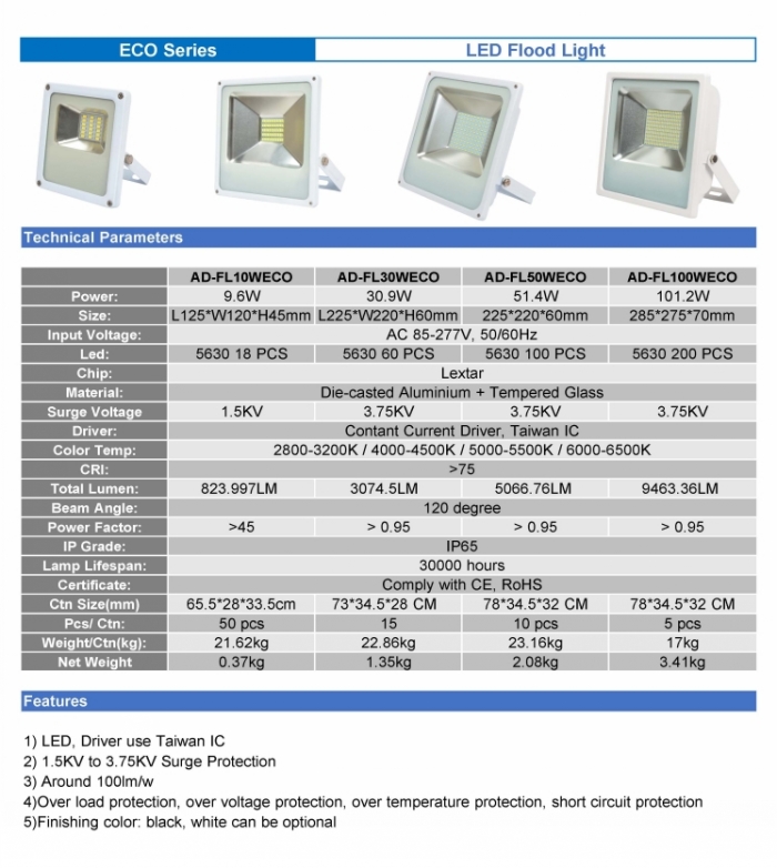 ECO  lled flood light