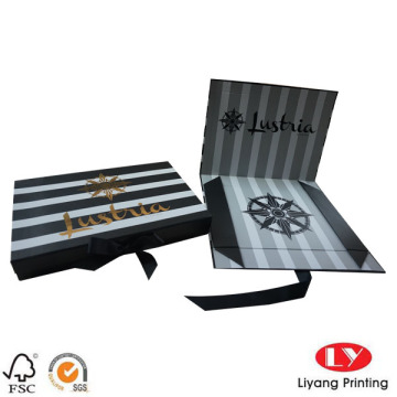 Folding cardboard luxury gift box logo stamp