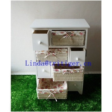 Manufacturer wicker creative fashion ark Drawer storage cabinet The cane makes up of cloth