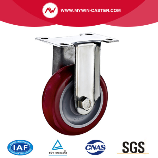 Plate Fixed PU Stainless Steel Caster