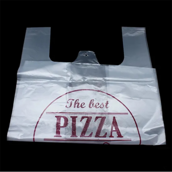 PE Pizza Disposable T-Shirt Food Shopping Bag