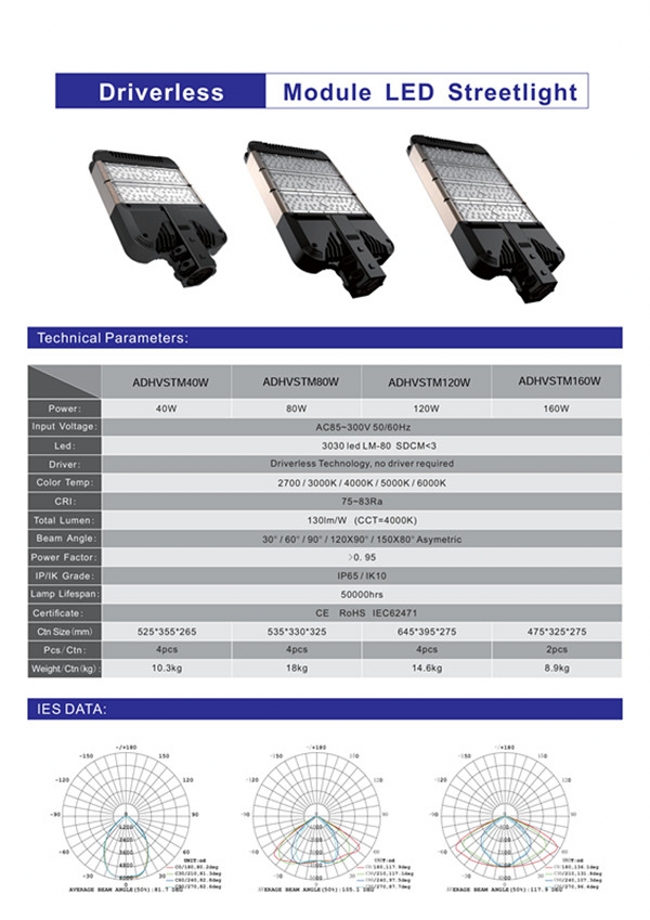 120W Module Driverless LED Street Light 