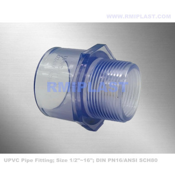 Clear PVC Male Adapter ANSI