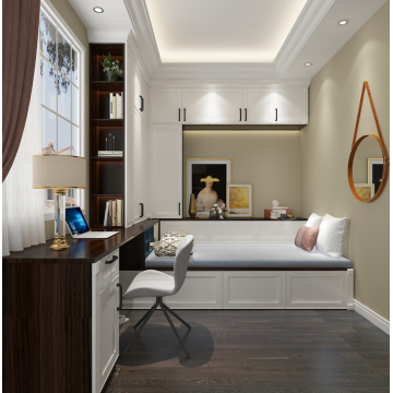 Walnut and White Customized Study Room Guest Room