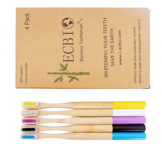 100% Biodegradable Eco-friendly Travel  Bamboo Toothbrush