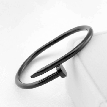 Unisex Stainless Steel w/CZ Nail Style Love Bangle Bracelet For Women Men
