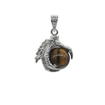 Wholesale Fashion Jewelry Tiger Eye Sphere Dragon Ball Claw Pendant