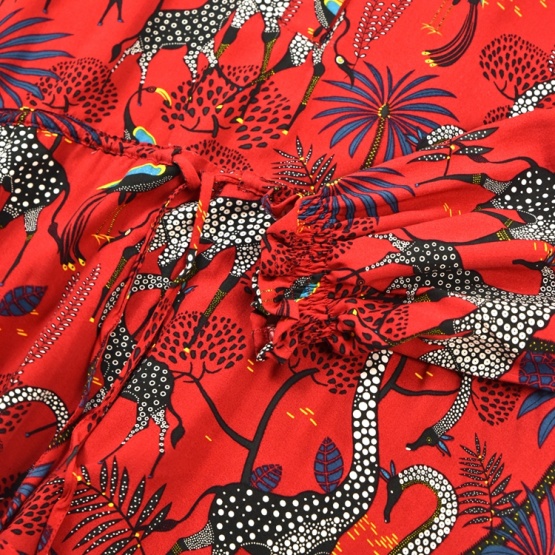 Hot selling new style printed summer chiffon long sleeve boho beach wear floral maxi dress
