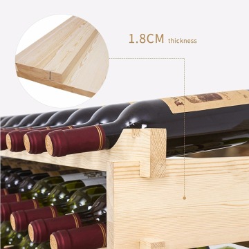 Stackable Pine Wooden Wine Rack 72 Bottles Holder 6 Shelves Storage Display Stand
