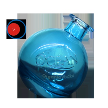 Blue Ocean Glass Vodka Bottle