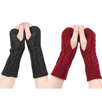 YONHEE Women Arm Gloves Wirst Warmth Fingerless Mittens