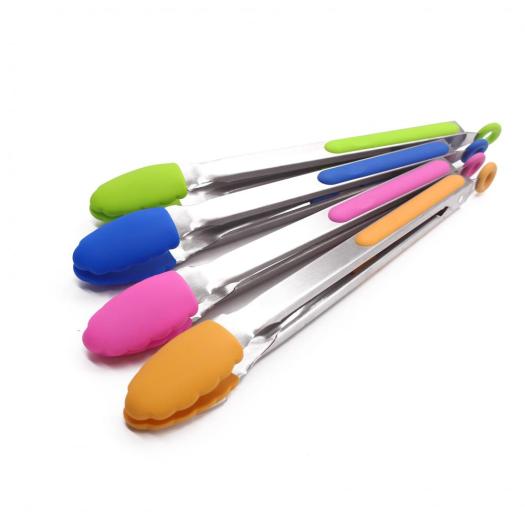 silicone kitchen tongs with stainless steel handle