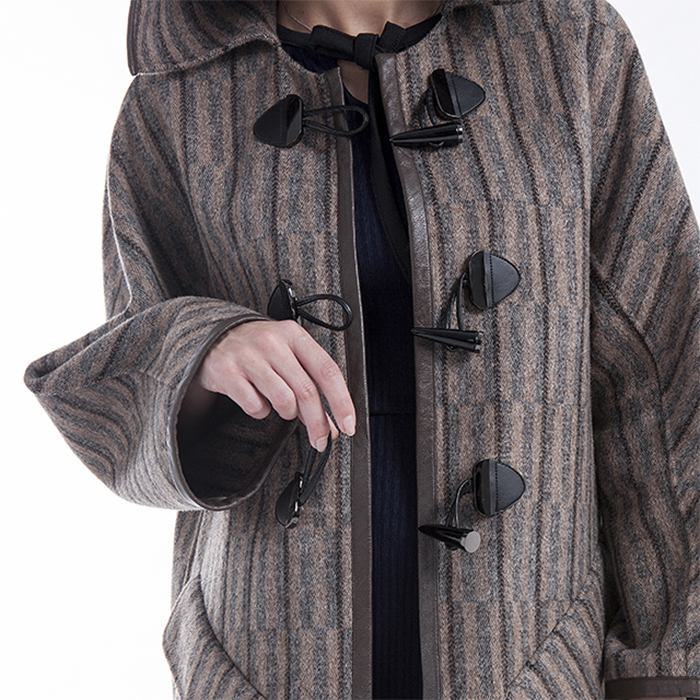 hatted  cashmere winter coat