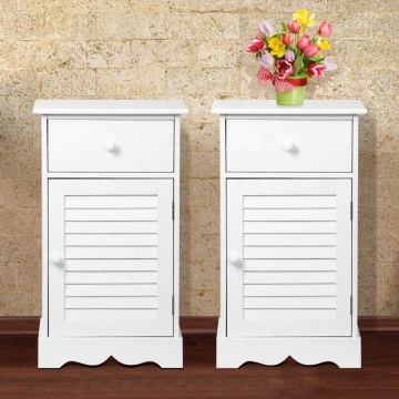 Set of 2 Nightstands Storage Drawer Cupboard wooden Bedside Table Cabinets