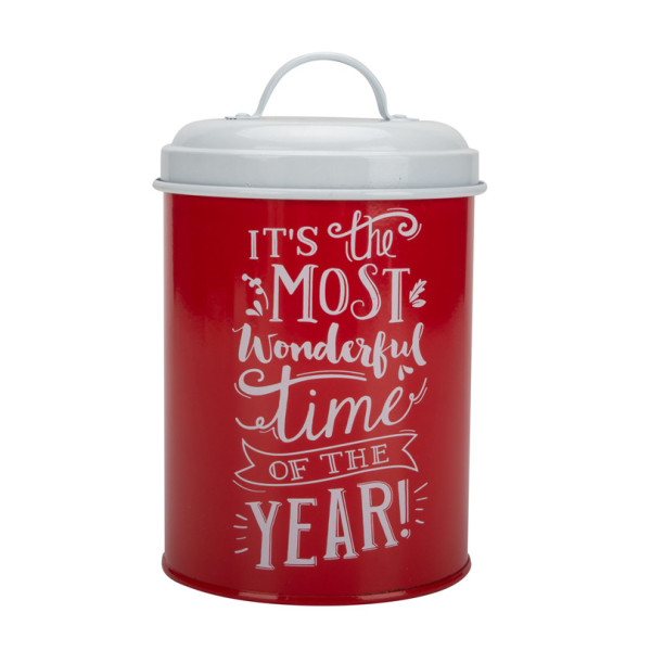 Red kitchen storage canister