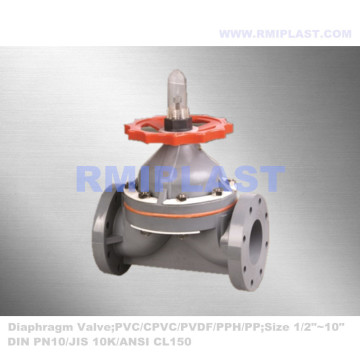 Industrial Diaphragm Valve CPVC Flange BS4504