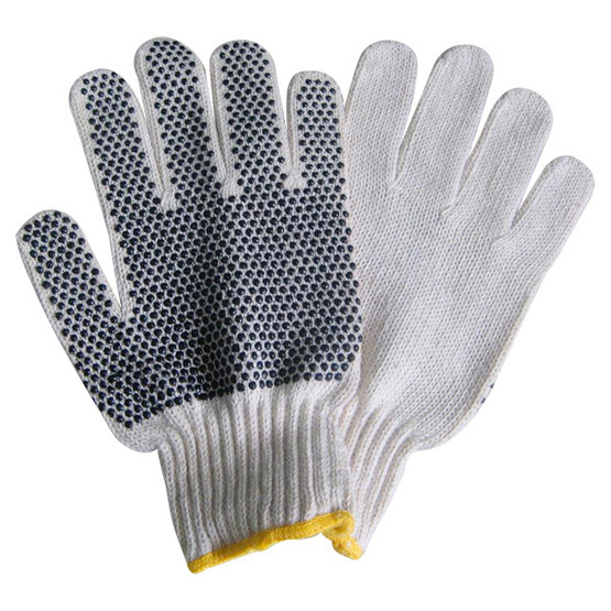Knitted Cotton Working Gloves with Single PVC Dot