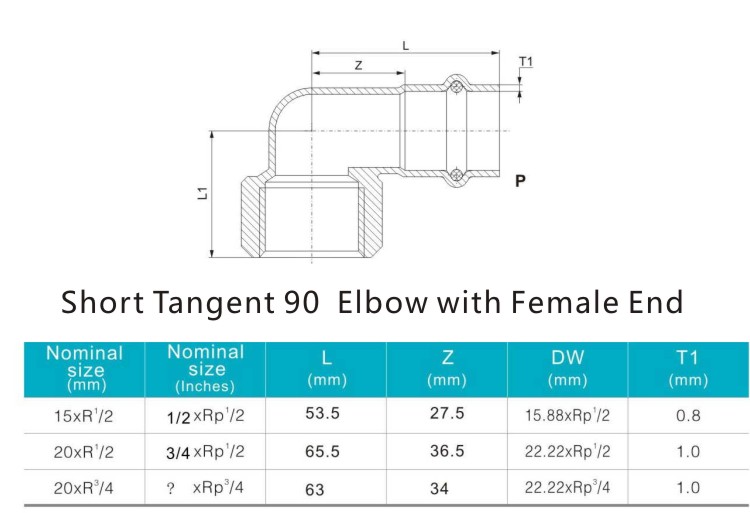 short tangent 90elbow