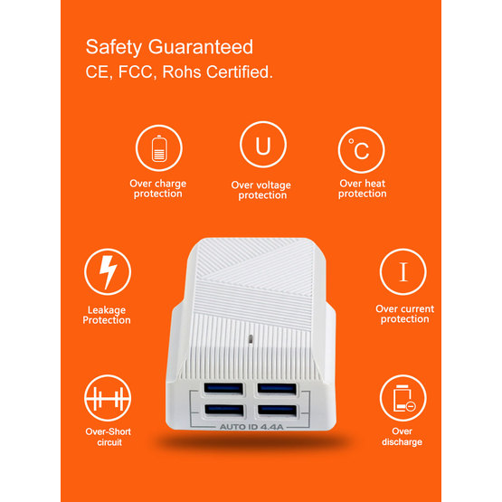 4 Port Travel Charger Charging Station