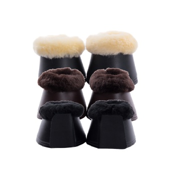 Sheepskin neoprene horse bell boots