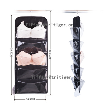 36 pockets Double Sided Large oxford Hanging underwear Organizer With Pockets
