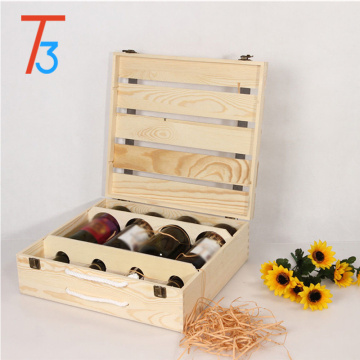rustic wooden wine crate storage gift box