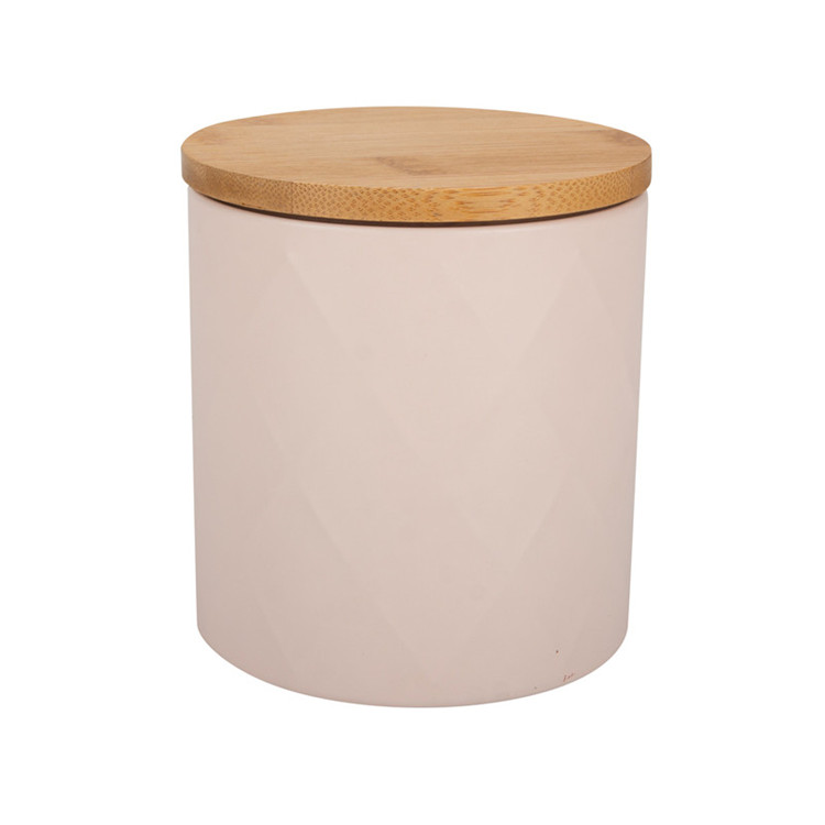 Pink cylinder kitchen canister 