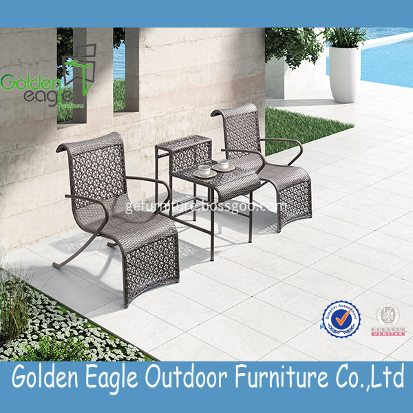 PE rattan aluminum lounge set