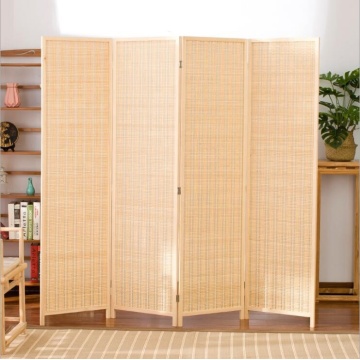 Bamboo 4 panels room divider folding