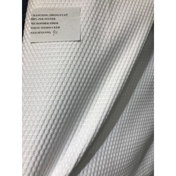 Polyester Seersucker White Microfiber Fabrics