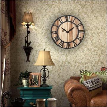 Home Vintage Inspired 12 inch French Pink Flowers Wall Clock