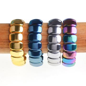 Colorful Magnetite Wide Cuff Healing Bracelet for Men