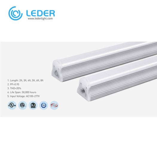 LEDER Dimmable Aluminum 3000K 2ft LED Tube Light