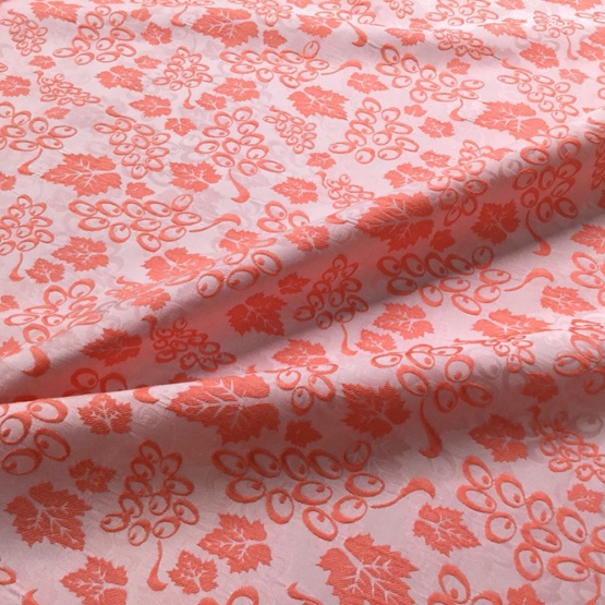 Orange Silk Print Upholstery Jacquard Fabric