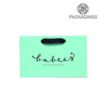 Cheap logo tissue shopping paper bag blue