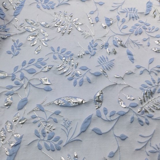 Light Blue Brocade Jacquard Textile Fabric