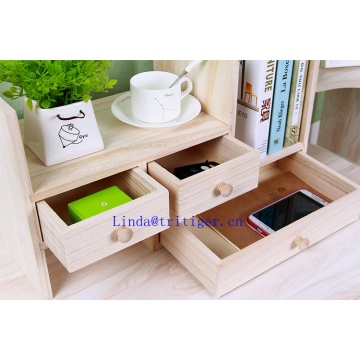 Office Wooden Desktop Organizer With 3 Drawers and Multiple Shelves/Racks for Desk Accessories