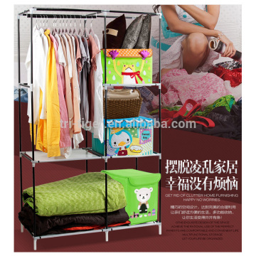 2 door bedroom Clothing Storage Portable Fabric Wardrobe Closet