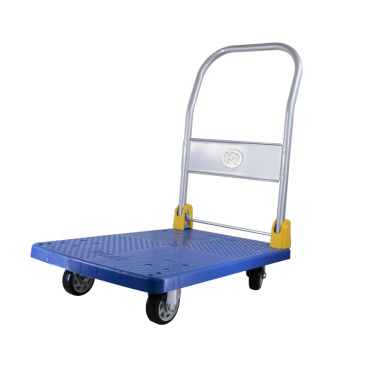 Blue Foldable Platform Trolley Cart