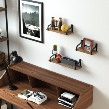 Iron and Wood Storage Display Book Decorative Wall Shelf
Iron and Wood Storage Display Book Shelf Set of 3