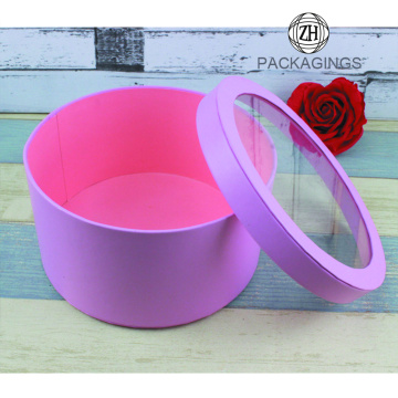 Lid and Bas Round Flower Box with PVC window