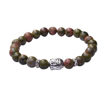 Natural Unakite 8MM Gemstone Buddhism Prayer Beads Bracelets