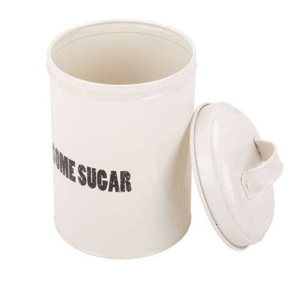 Tea sugar coffee metal canister