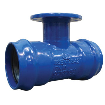 Ductile Iron Flanged branch Double socket Tee