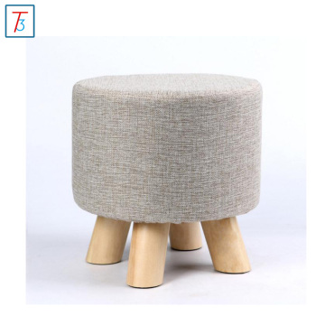cheap round ottoman poufs for home store furniture sofa wood stool for fitting room