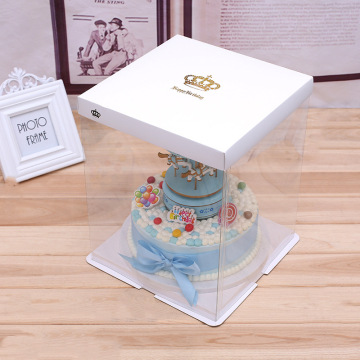 Plastic white cake box