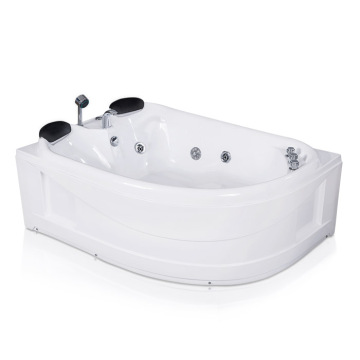 2 Person Acrylic Whirlpool Corner Tub in White