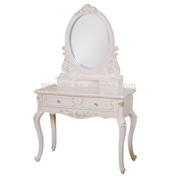 Factory White Wood Mirror Simple Dressing Table Designs With Drawer